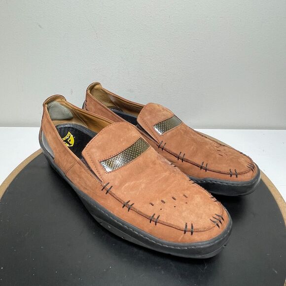 Michael Toschi Mach Loafer Men‎ 11.5 Carbon Fiber Leather Driving Shoe Nubuck - Picture 2 of 14